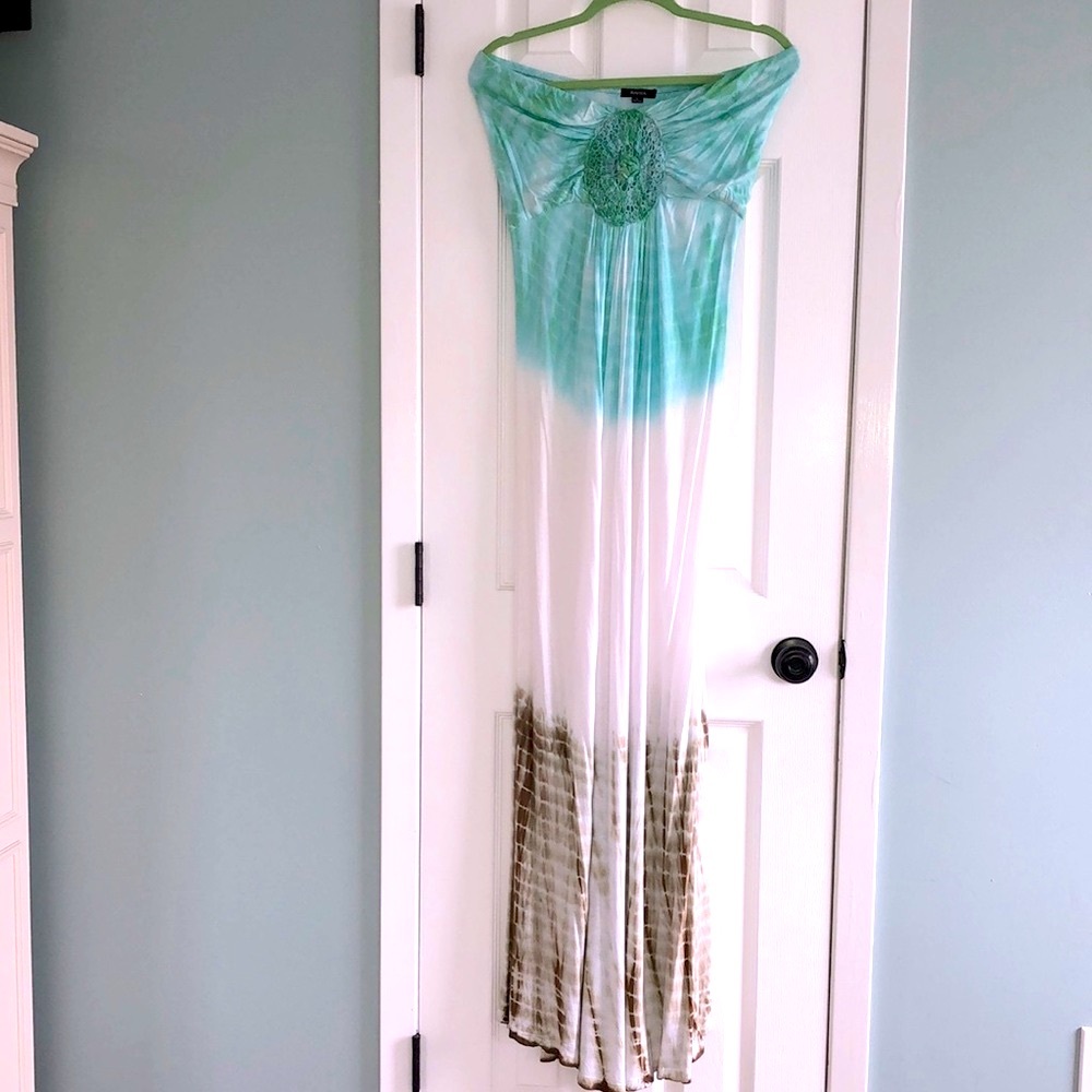 Raviya Unique Strapless Tie Dye Summer Maxi Dress
